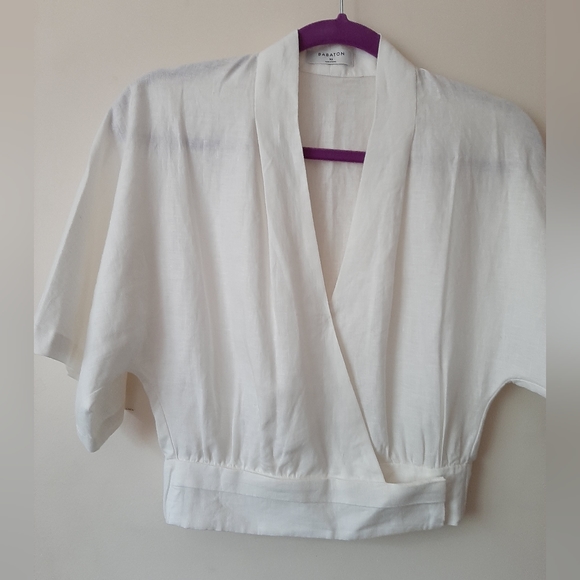 Aritzia Babaton 100% Linen Crop Top - Picture 3 of 8